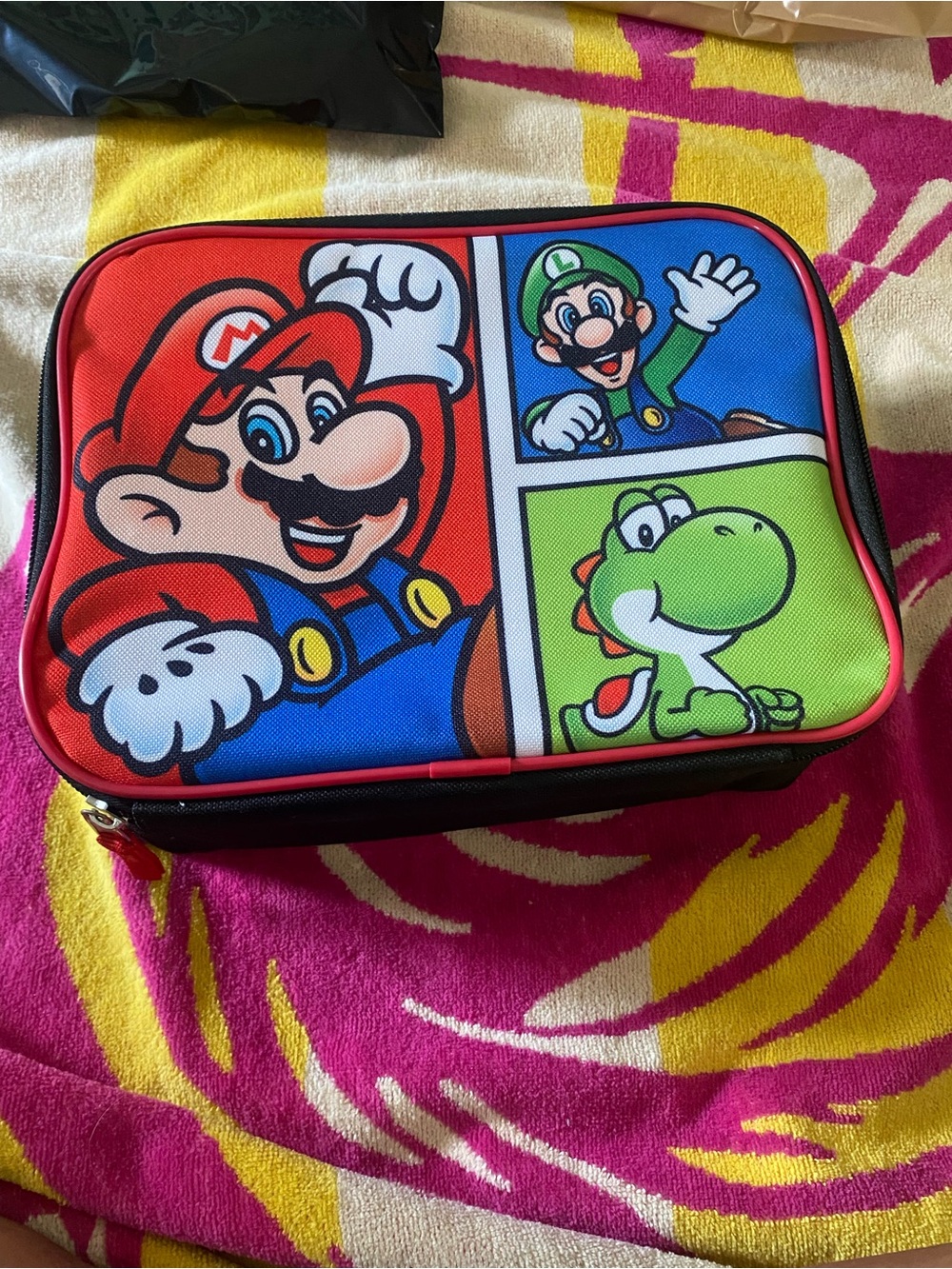 Bioworld Super Mario Panel Lunch Bag - Red, Blue, Green